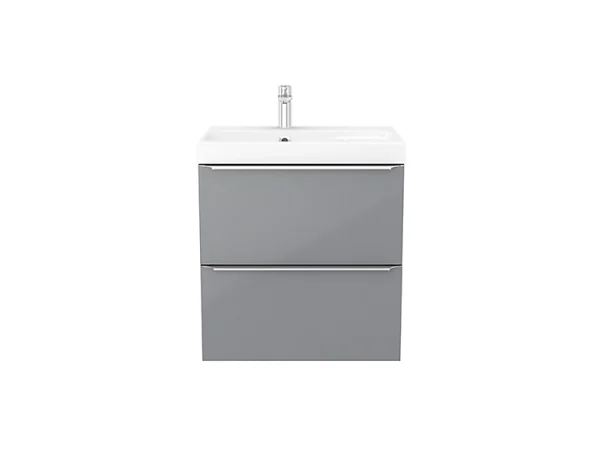 Castorama Meuble Sous Vasque à Suspendre GoodHome Imandra Gris 60 Cm + Plan Vasque Mila mode tendance 1