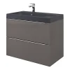 Castorama Meuble Sous Vasque à Suspendre GoodHome Imandra Gris 80 Cm + Plan Vasque Noir GoodHome Mila 80 Cm guranteed de qualité 7