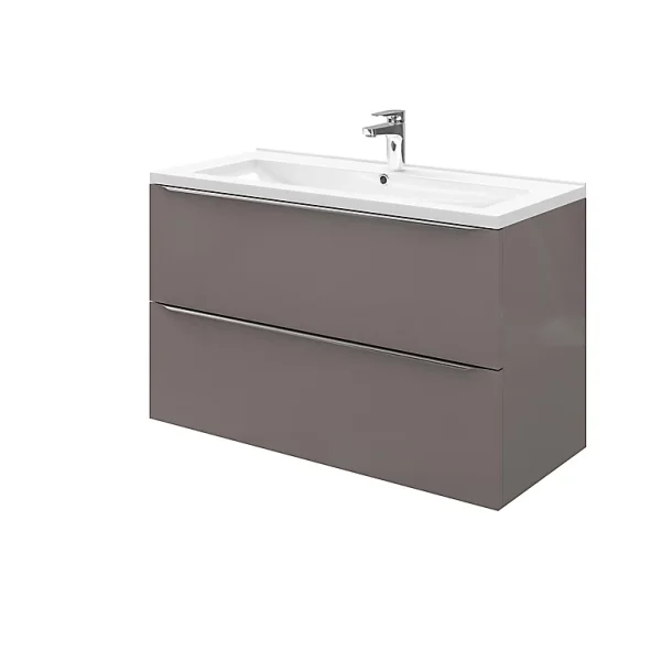 Castorama Meuble Sous Vasque à Suspendre GoodHome Imandra Gris Taupé 100 Cm + Plan Vasque Nira Réductions 1