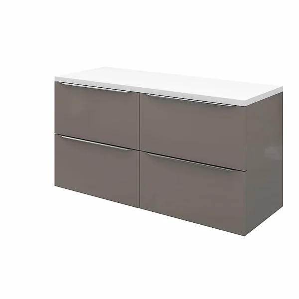 Castorama Meuble Sous Vasque à Suspendre GoodHome Imandra Gris Taupé 120 Cm + Plan De Toilette Marloes grossiste en ligne 1