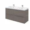 magasin pour Castorama Meuble Sous Vasque à Suspendre GoodHome Imandra Gris Taupé 120 Cm + Plan Vasque Lana 5