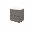 magasin en ligne france Castorama Meuble Sous Vasque à Suspendre GoodHome Imandra Gris Taupé 60 Cm + Plan De Toilette Marloes 5