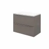magasin en ligne Castorama Meuble Sous Vasque à Suspendre GoodHome Imandra Gris Taupé 80 Cm + Plan De Toilette Marloes 7