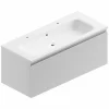 à prix imbattables Castorama Meuble Sous Vasque à Suspendre Pura Blanc 120 Cm + Plan Vasque En Résine Blanc 5