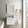 en ligne Castorama Meuble Sous Vasque à Suspendre Pura Blanc 60 Cm + Plan Vasque En Résine Blanc Mat 7