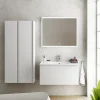 dernières Castorama Meuble Sous Vasque à Suspendre Pura Blanc 90 Cm + Plan Vasque En Résine Blanc Mat 5