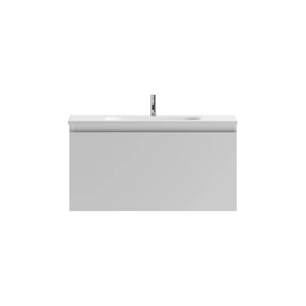 prix abordable Castorama Meuble Sous Vasque à Suspendre Pura Blanc 90 Cm + Plan Vasque En Résine Blanc 1