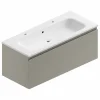 Couleurs variées Castorama Meuble Sous Vasque à Suspendre Pura Gris 120 Cm + Plan Vasque En Résine Blanc Mat 5