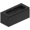 Castorama Meuble Sous Vasque à Suspendre Pura Noir 120 Cm + Plan Vasque En Résine Noir soldes 5