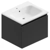 Castorama Meuble Sous Vasque à Suspendre Pura Noir 60 Cm + Plan Vasque En Résine Blanc REMISE 7