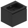 grande promotion Castorama Meuble Sous Vasque à Suspendre Pura Noir 60 Cm + Plan Vasque En Résine Noir 5