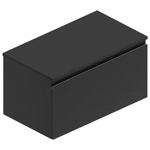Castorama Meuble Sous Vasque à Suspendre Pura Noir Mat 90 Cm + Plan De Toilette achetez pas cher 1
