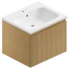 en ligne vente Castorama Meuble Sous Vasque à Suspendre Pura Placage Chêne Clair Strié 60 Cm + Plan Vasque En Résine Blanc Mat 7