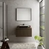 Castorama Meuble Sous Vasque à Suspendre Pura Placage Noyer Strié 90 Cm + Plan De Toilette De super promotions disponibles 5