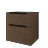 en solde Castorama Meuble Sous Vasque à Suspendre Urban Aspect Noyer 60 Cm + Plan Vasque En Résine Blanc + Niche Aspect Noyer 30 Cm 7