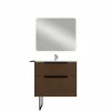 Nouvelle tendance Castorama Meuble Sous Vasque à Suspendre Urban Aspect Noyer 74 Cm + Plan Vasque En Résine Blanc 5
