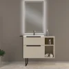 grande popularité Castorama Meuble Sous Vasque à Suspendre Urban Blanc Cassé 60 Cm + Plan Vasque En Résine Blanc + Niche Blanche 30 Cm 5