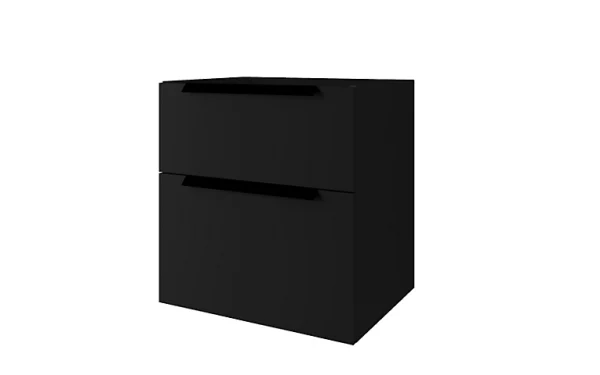 Castorama Meuble Sous-vasque à Suspendre Urban Noir Mat 60 Cm + Plan Vasque En Résine Blanc + Niche Noir Mat 30 Cm le grand escompte 1