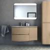 nouvelle saison Castorama Meuble Sous Vasque à Suspendre Vague Décor Chêne Naturel 104 Cm + Plan Vasque En Verre Blanc + Meuble Complément Droite 5