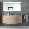 Castorama Meuble Sous Vasque à Suspendre Vague Décor Chêne Naturel 138 Cm + Plan Vasque En Résine Blanc + 2 Meubles Compléments se précipiter pour acheter 7