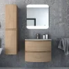 Castorama Meuble Sous Vasque à Suspendre Vague Décor Chêne Naturel 69 Cm + Plan Vasque En Verre Blanc Prix très abordable 5