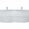 Castorama Meuble Sous-vasque Blanc Vague 138 Cm + Plan Double Vasque En Verre boutique en ligne 5
