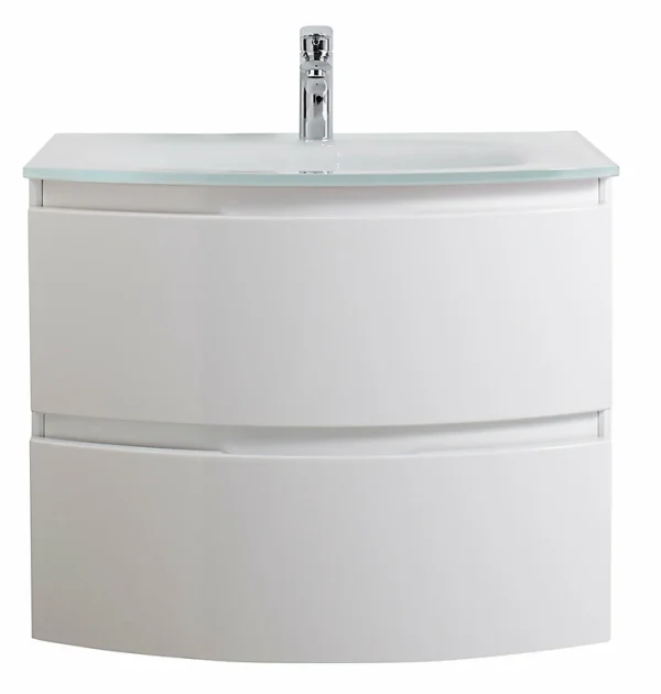 grande promotion Castorama Meuble Sous-vasque Blanc Vague 70 Cm + Plan Vasque En Verre 1