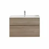 Castorama Meuble Sous Vasque Calao Aspect Chêne Clair 90 Cm + Plan Vasque En Résine en ligne 5