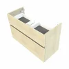 soldes ligne Castorama Meuble Sous Vasque Faible Profondeur à Suspendre Calao Aspect Chêne Naturel 90 Cm + Plan Vasque En Résine Blanc 7