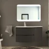 qualité d’originales Castorama Meuble Sous Vasque Graphite Vague 104 Cm + Complément Droit + Plan Vasque En Résine 7
