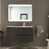 achetez pas cher Castorama Meuble Sous Vasque Graphite Vague 104 Cm + Complément Gauche + Plan Vasque En Verre 5