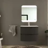 Castorama Meuble Sous-vasque Graphite Vague 70 Cm + Plan Vasque En Verre soldes en ligne 7