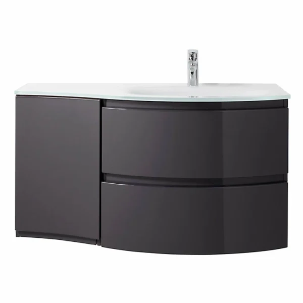 Castorama Meuble Sous Vasque Gris Anthracite Vague 104 Cm + Complément Gauche + Plan Vasque En Résine REMISE 1