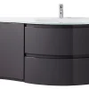 Castorama Meuble Sous Vasque Gris Anthracite Vague 104 Cm + Complément Gauche + Plan Vasque En Verre marque pas cher 7