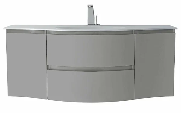 Castorama Meuble Sous Vasque Gris Anthracite Vague 138 Cm + Complément Gauche Et Droit + Plan Vasque En Résine magasin en ligne france 1