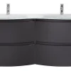 Castorama Meuble Sous-vasque Gris Anthracite Vague 138 Cm + Plan Double Vasque En Verre Paiement sécurisé 5