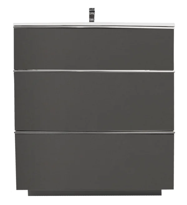 pas cher Castorama Meuble Sous Vasque Pamili Gris 80 Cm + Plan Vasque 1